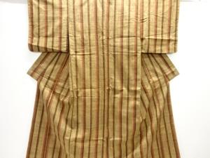 縞織出し手織り真綿紬着物